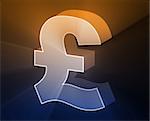Pounds currency symbol illustration, glowing light effect