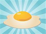Egg illustration clipart fried whole egg with yolk