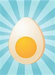 Egg illustration clipart half sliced boiled egg