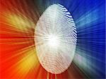 Digital fingerprint biometric security indentifaction, graphic illustration