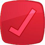 Confirm navigation icon glossy button, square shape