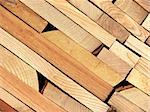 Planks of wood stacked in a sawmill