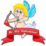 Valentine banner 01 on white background - color illustration.