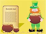 a leprechaun protecting his pot of gold, background