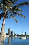 Southport on the Gold Coast Australia seen across the Nerang River from Main Beach.