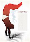 active people silhouettes background - vector illustration