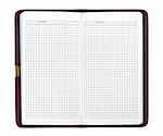 Blank leather scheduler isolated over white background