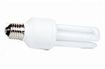 Energy saving bulb with soft shadow on white background