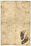 old paper with foot-print