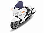 Police Motorcycle Motor Bike over White