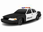 Black and White Police Squad Car Illustration over white