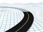 3d illustration of computer modelling road construction