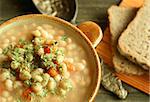 Vegetable soup with bean and carrots