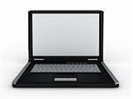 3d laptop rendered on white background