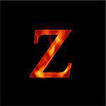 fire letter Z isolated on dark background
