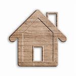 wooden house isolated on white, with clipping path.