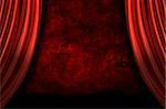 Stage Drapes With Grunge Background and Dramatic Lighting