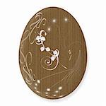 Cardboard Easter egg illustration over white background