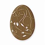 Cardboard easter egg with stylized dove over white background