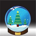 Snow globe with a New Year Tre