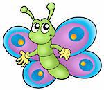 Small cartoon butterfly - color illustration.