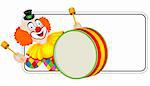 Happy clown the drummer – one of series of clowns musicians