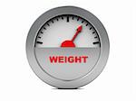 3d illustration of weight meter, over white background