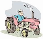 Illustration on agricultural equipments and machinery