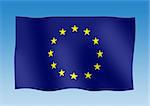 Waving flag of european union