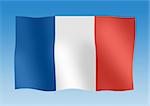 Waving flag of france
