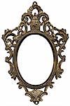 Old mirror frame isolated on white background. Useful as picture frame or border.
