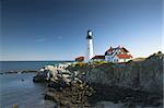 Lighthouses of New England during their famous Autumn