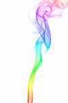 Rainbow smoke flower isolated at white background