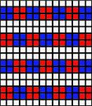 seamless texture of bright blue and red cubes on white