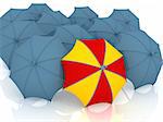 3d render of umbrella, which is not similar to other umbrellas.