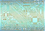 Hi-tech industrial electronic golden - blue background