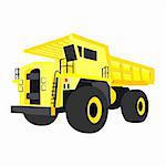 yellow non-gradiented quarry truck, vector illustration