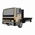 brown non-gradiented truck, vector illustration