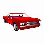 red gradiented car, vector illustration