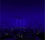 Ville de bleu nuit