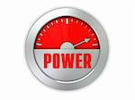 3d illustration of power meter isolated over white background