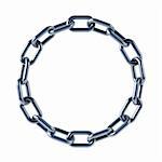 isolated chain links 3d rendering