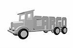 the word cargo on an old truck - 3d illustration