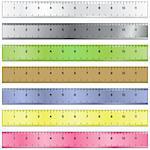 Detailed vector illustration of common measurement rulers