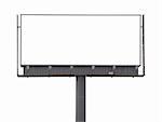 Large blank billboard on a white background