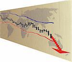 Abstract vector illustration of financial crisis graph