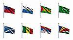 World Flag Set 20 - Samoa, San Marino, Sao Tome and Principe, Saudi Arabia, Scotland, Senegal, Serbia, Seychelles