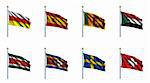 World Flag Set 22 - South Ossetia, Spain, Sri Lanka, Sudan, Suriname, Swaziland, Sweden, Switzerland