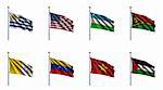 World Flag Set 25 - Uruguay, United States, of America, Uzbekistan, Vanuatu, Vatican City, Venezuela, Vietnam,  Western Sahara
