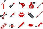 Vector icons pack - Red Series, make-up collection